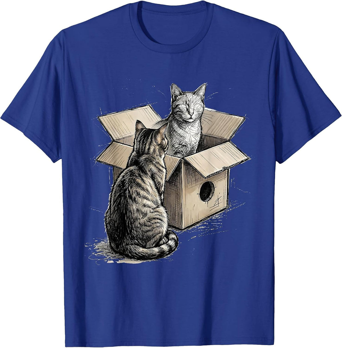 Schrodingers Cat Quantum Physics Humor Science Geek Gift T-Shirt - Royal Blue