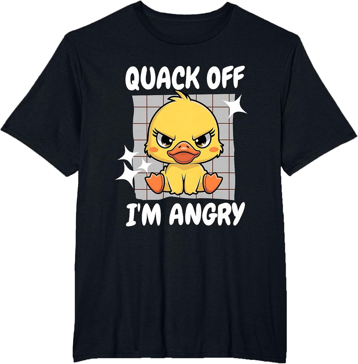 Funny Duck Shirt for Women Quack Off Im Angry Grumpy Duck T-Shirt - Black