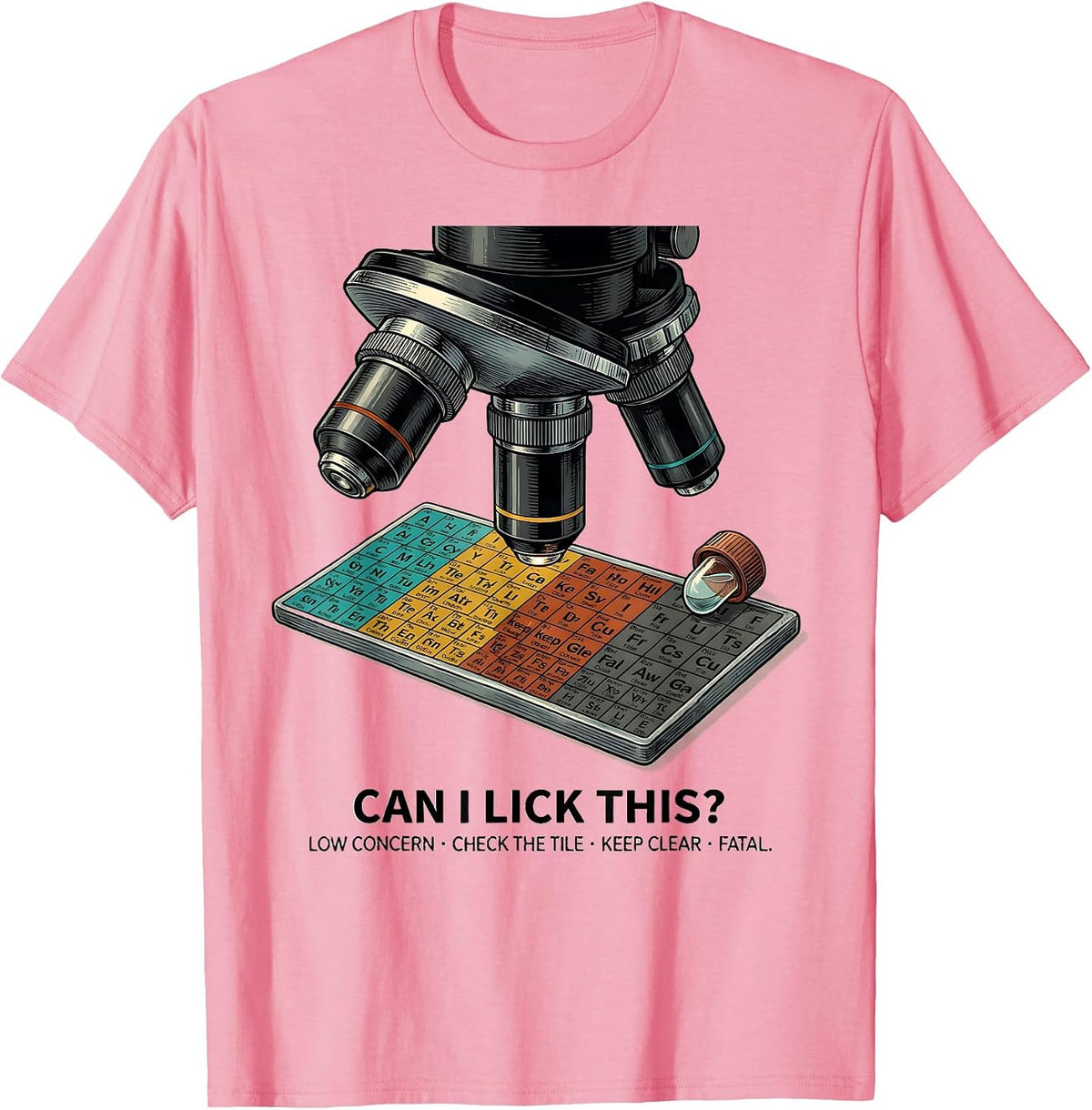 Men's Can I Lick This Funny Periodic Table Science Teacher T-Shirt - Pink