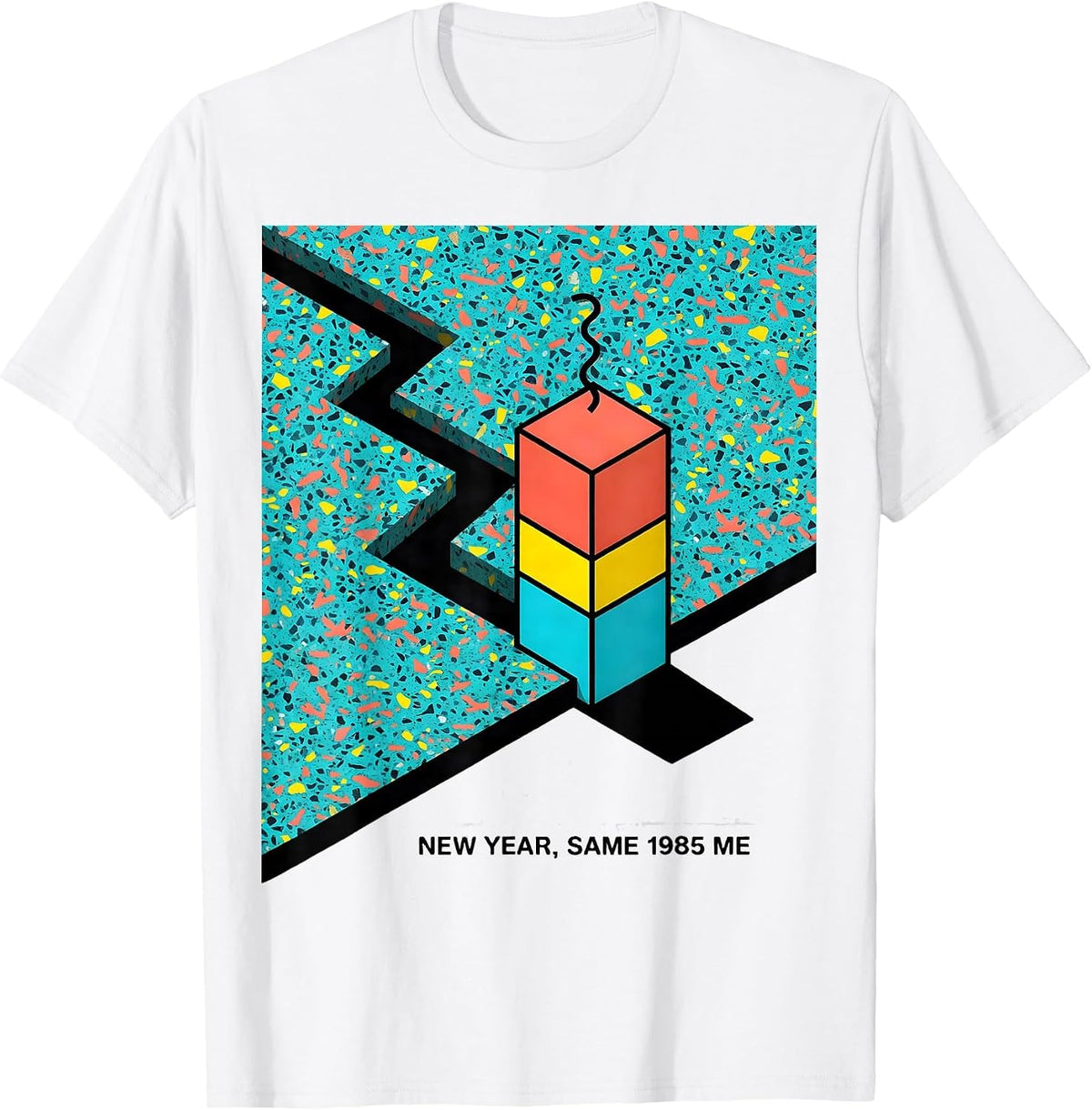 Men's New Year Same 1985 Me Memphis Postmodern 80s Party Costume T-Shirt - White