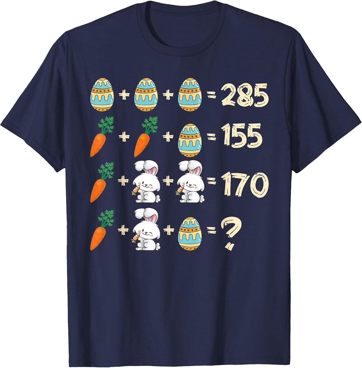 Easter Math Teaching, Math Teacher T-Shirt - Navy Blue