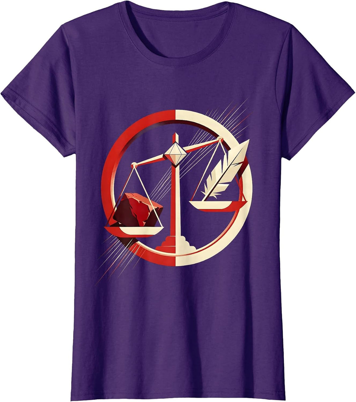 Women's Facts Over Feelings Balance Scale Graphic T-Shirt - Purple