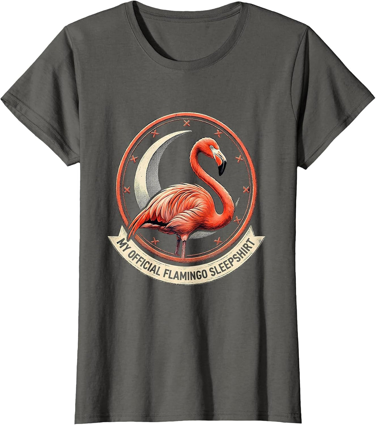 Women's My Official Flamingo Sleepshirt Cute Animal Lover Pajama T-Shirt - Asphalt Grey