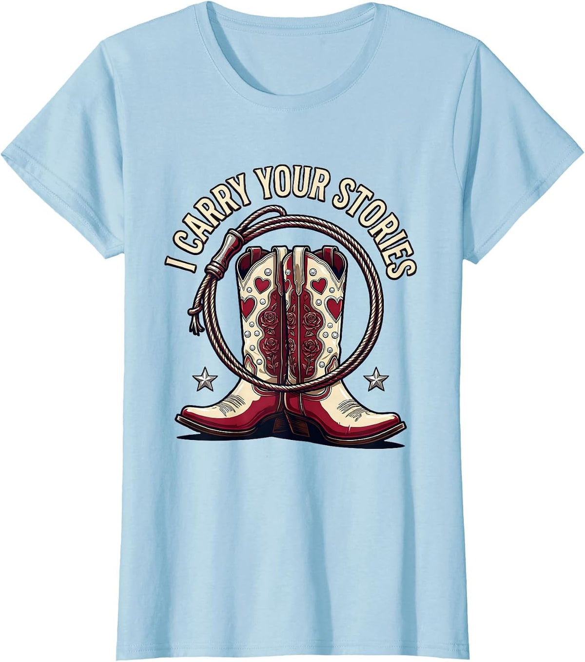 Women's I Carry Your Stories Social Worker Design T-Shirt - Baby Blue