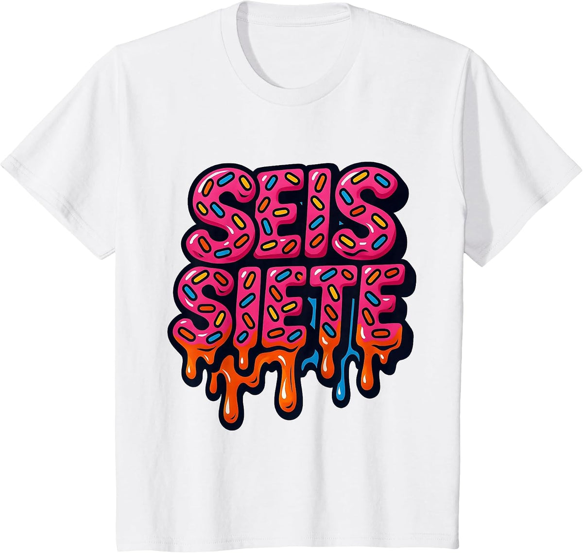 67 Six Seven SEIS Seven Spanish Brainrot Viral Meme T-Shirt - White