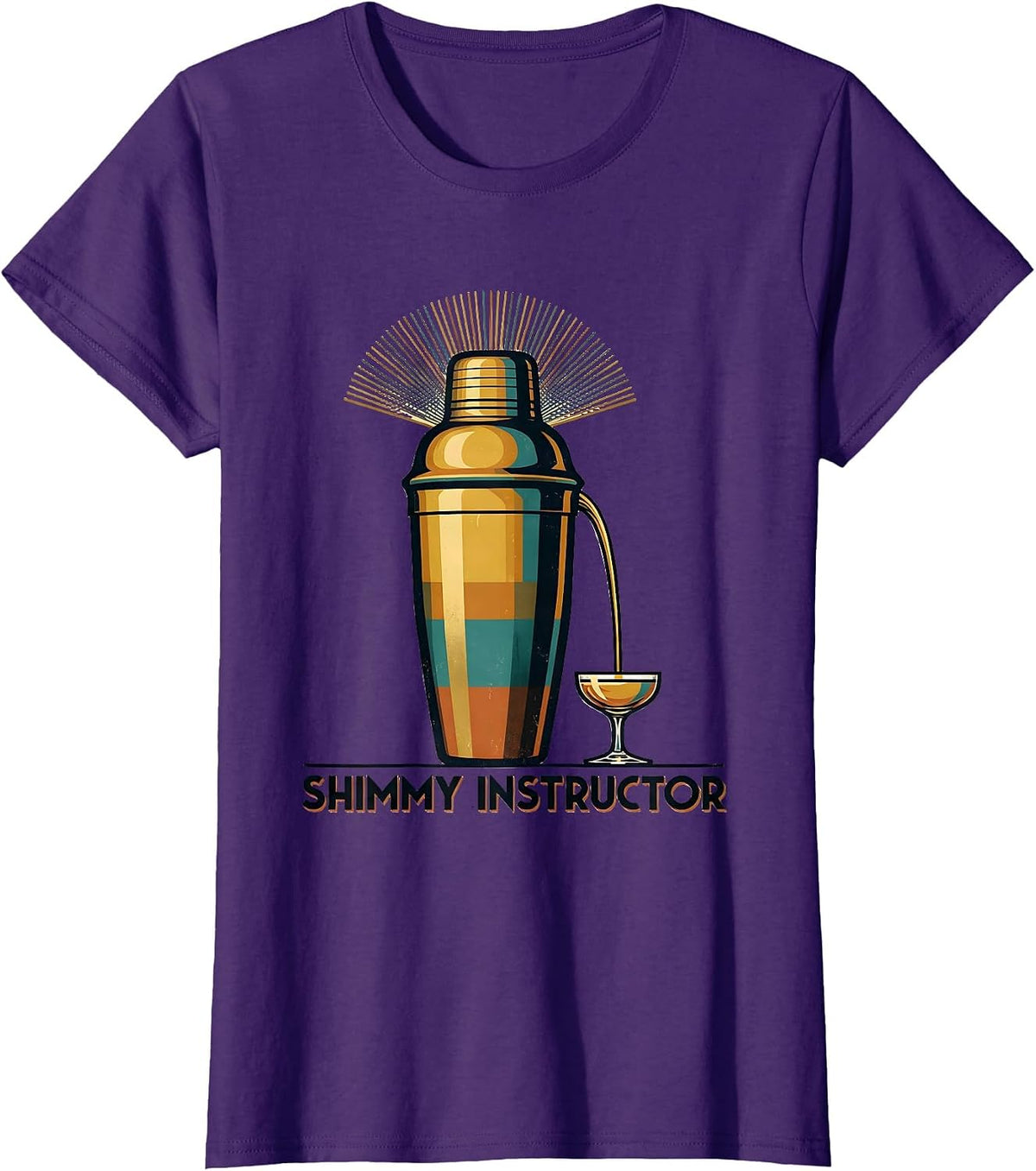Women's Shimmy Instructor Vintage Roaring 20s Party New Years Eve T-Shirt - Purple