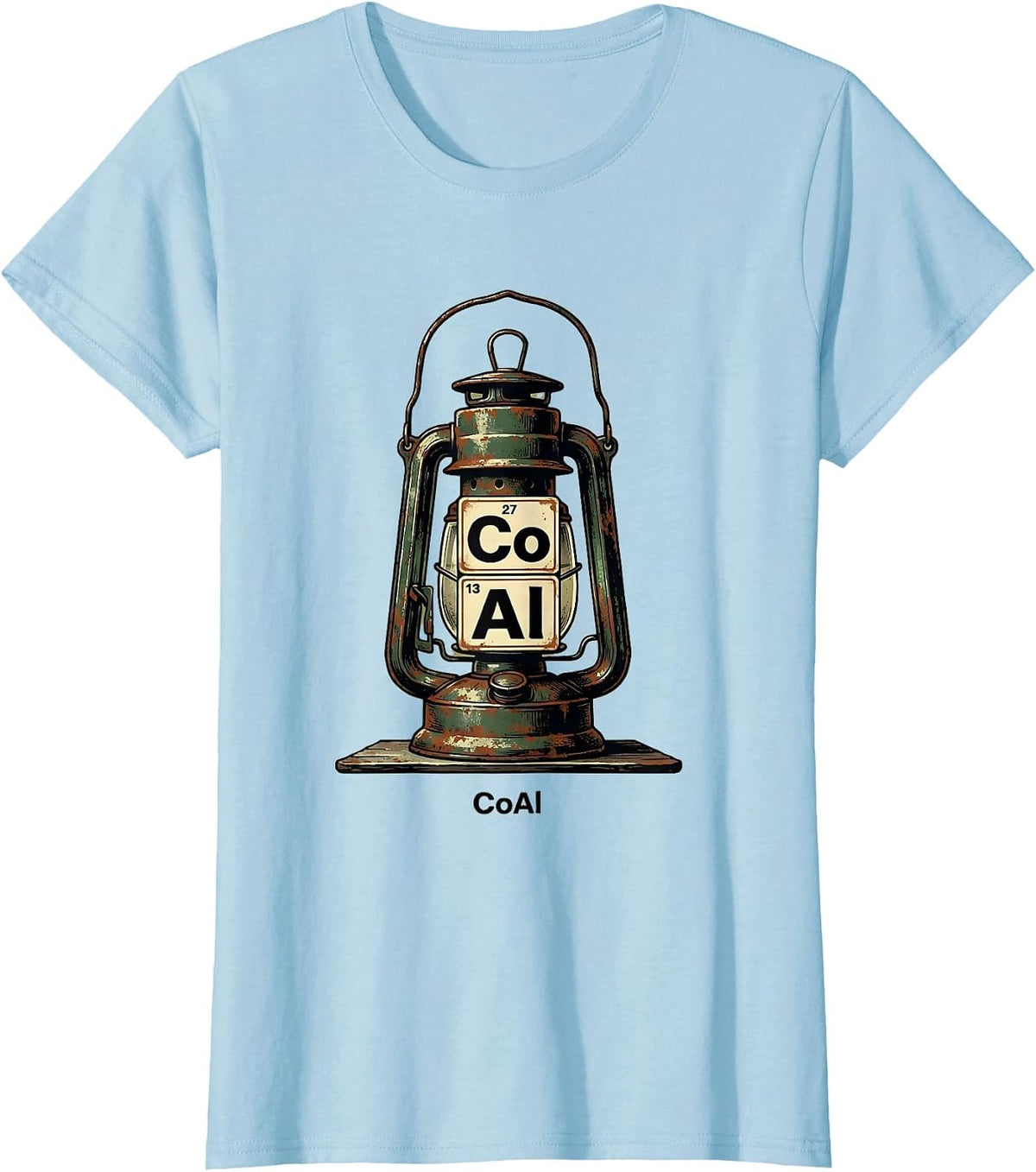 CoAl Vintage Periodic Table Chemistry Pun Science Geek Gift T-Shirt - Baby Blue