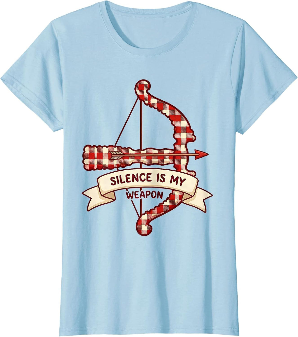 Silence Is My Weapon Bold Statement Design T-Shirt - Baby Blue