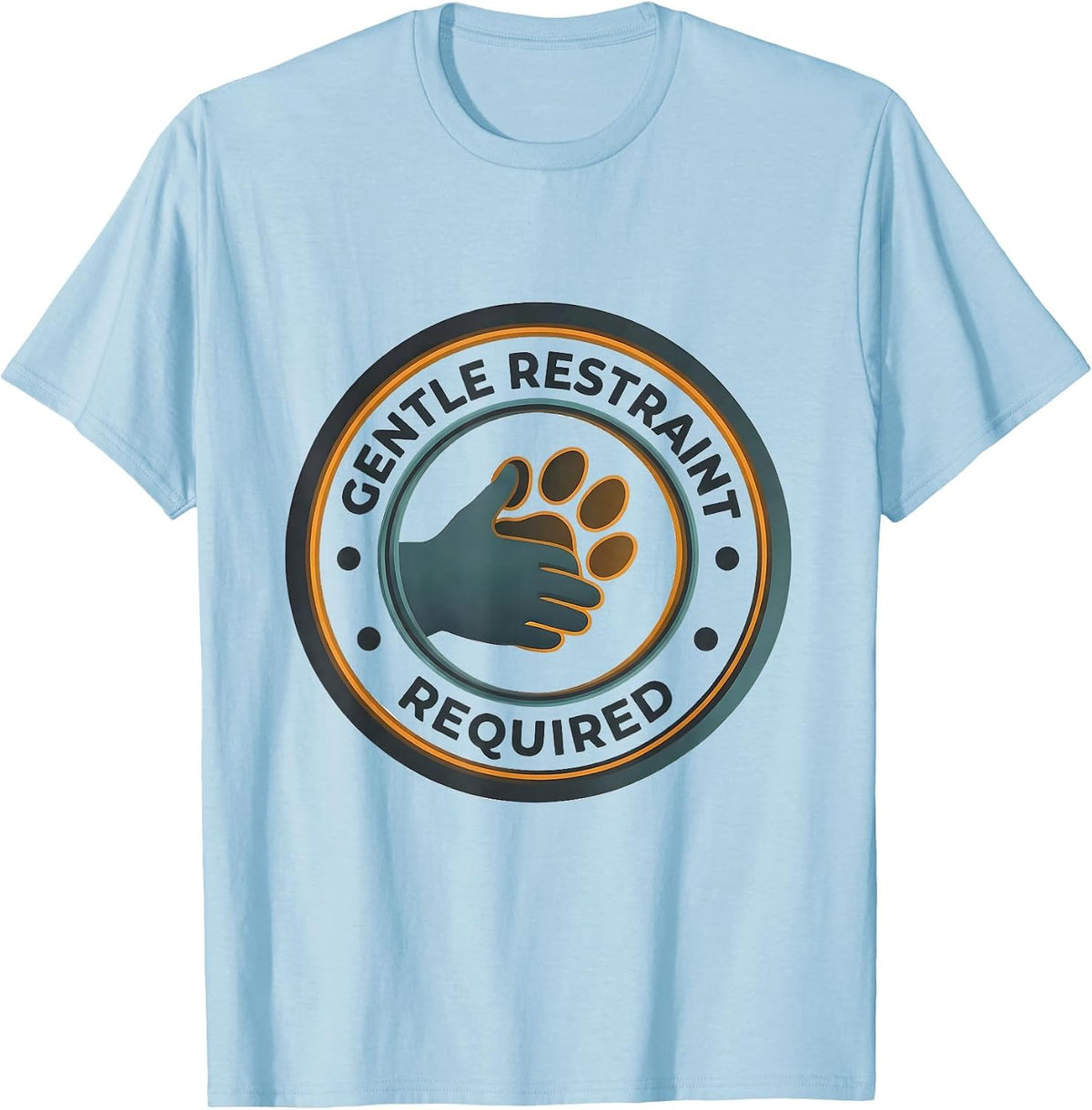 Men's GENTLE RESTRAINT REQUIRED Editorial Conceptual Vet Tech T-Shirt - Baby Blue