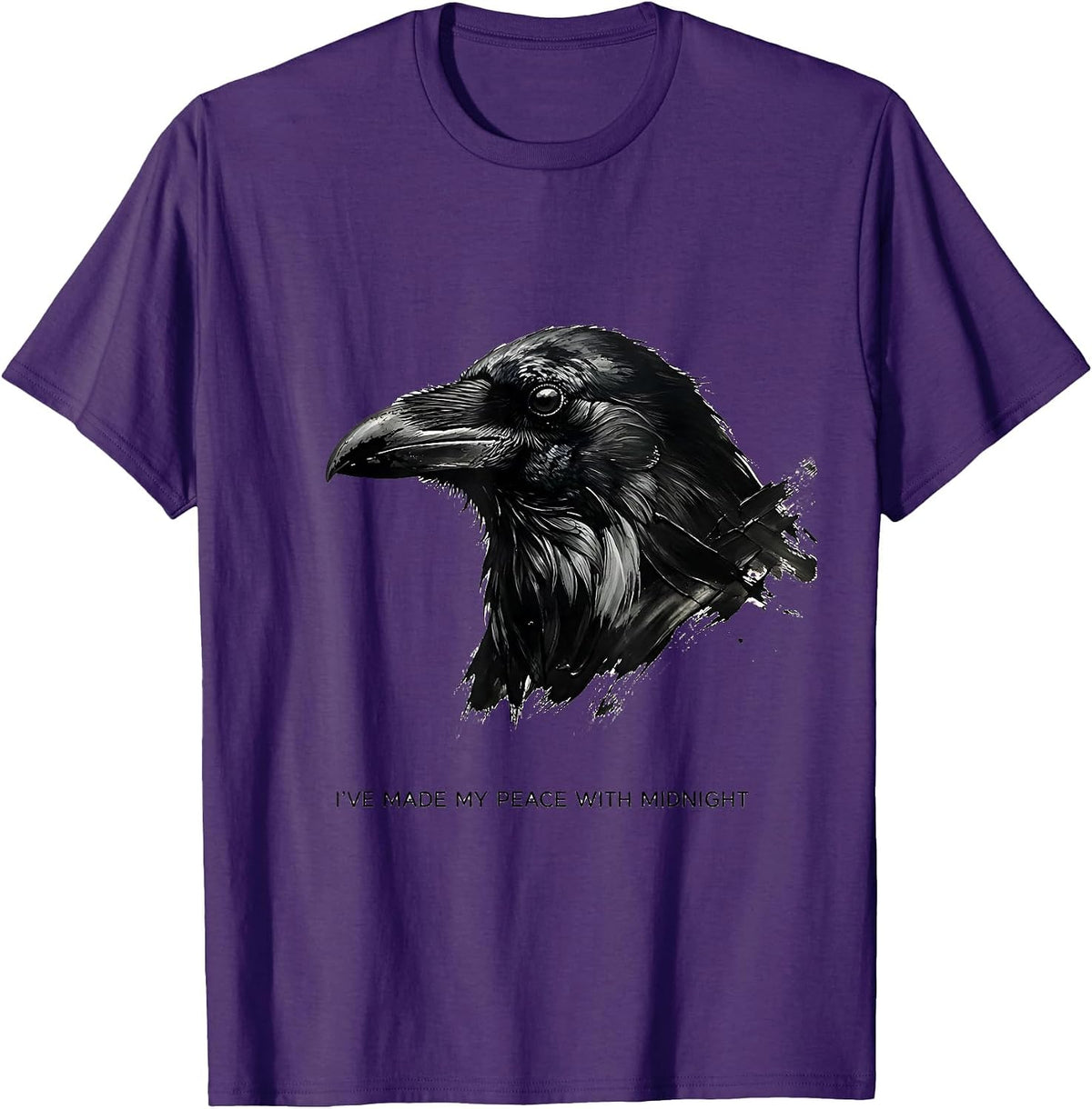 Men's I've Made My Peace With Midnight Gothic Edgar Allan Poe T-Shirt - Purple