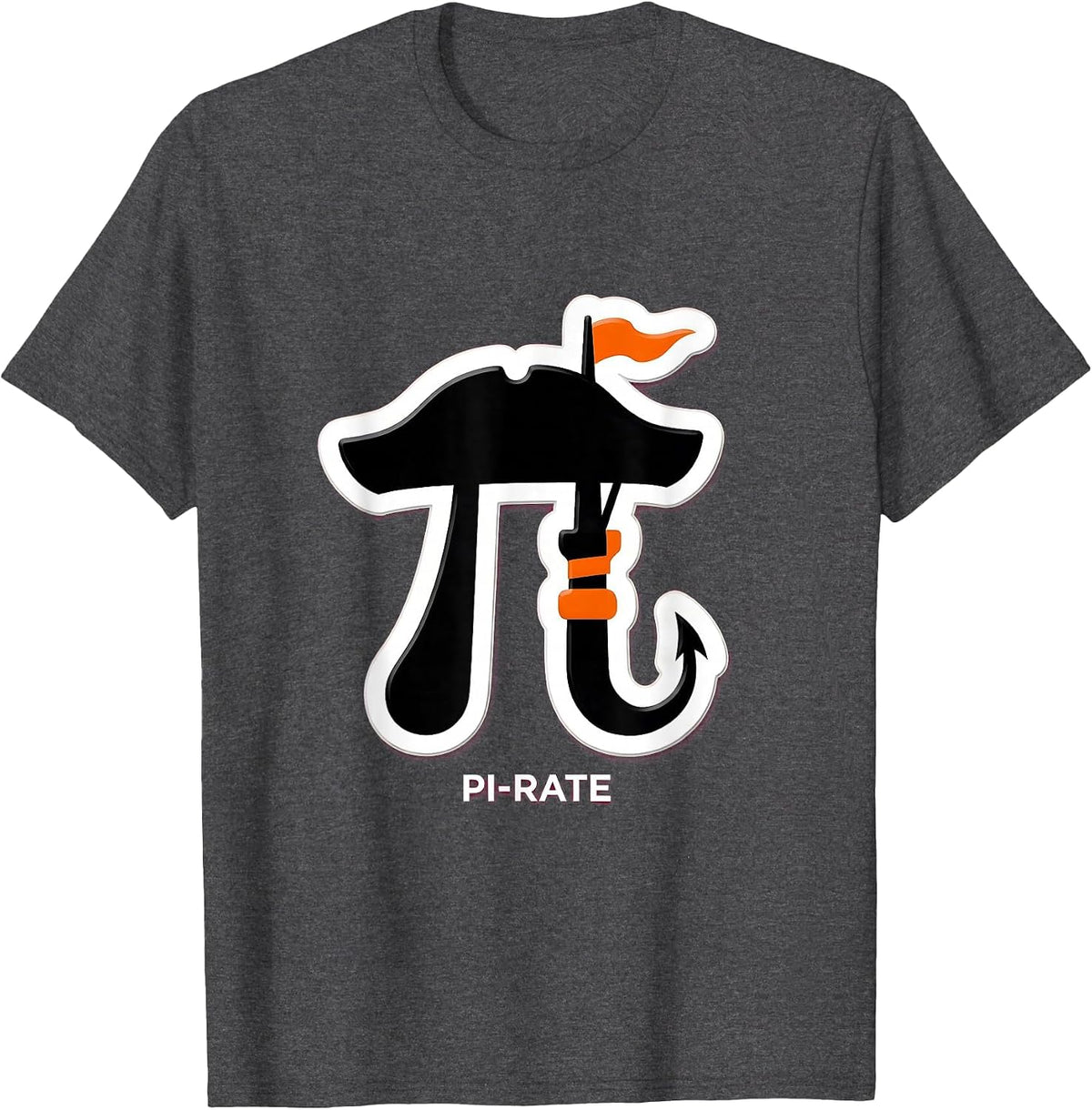 Men's Pi-Rate Funny Math Teacher Halloween Costume Substitutes T-Shirt - Dark Heather Grey
