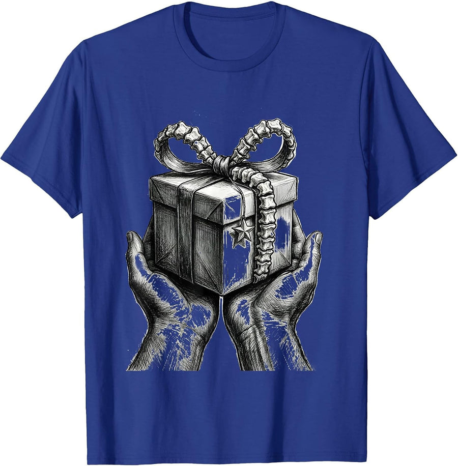 Lifting Gift Hands Chiropractic Christmas Humor T-Shirt - Royal Blue