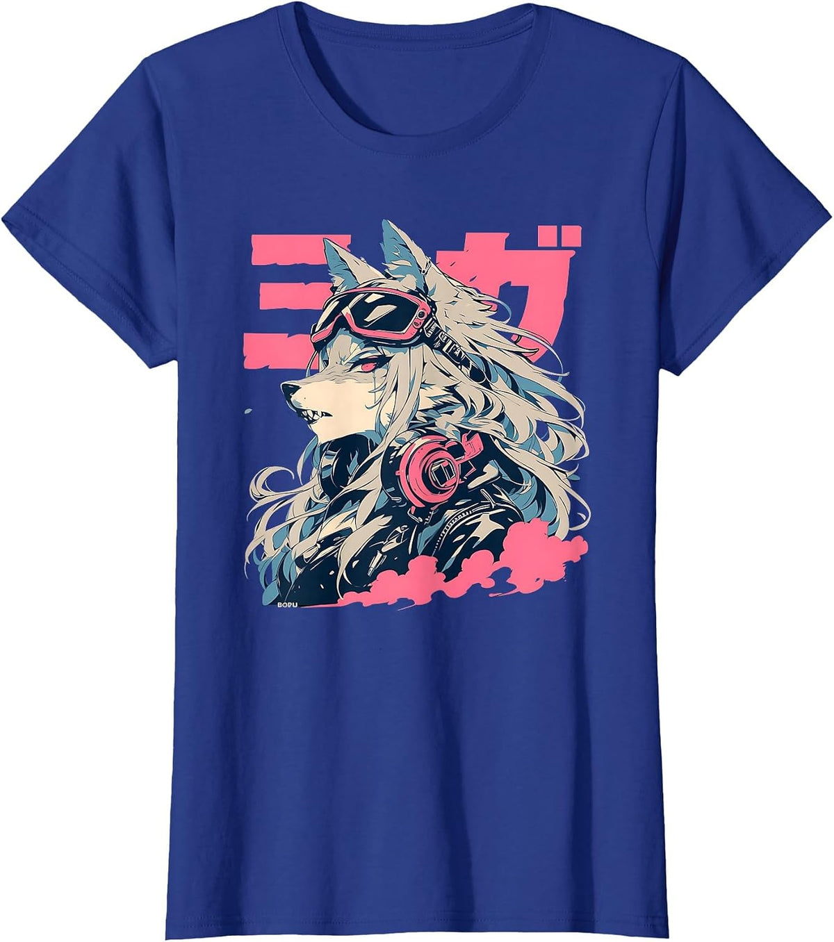 Goth Grunge Demon Anime Furry Wolf Horror Old Aesthetic T-Shirt - Royal Blue