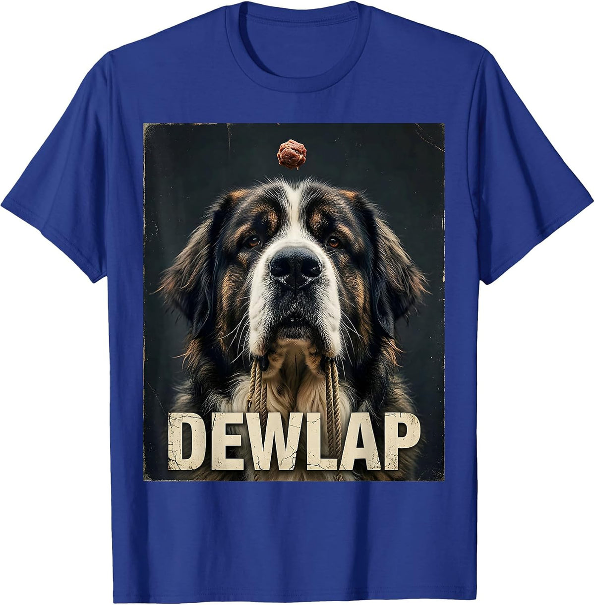 Men's DEWLAP Distressed Funny Great Pyrenees Dog Mom Dog Dad Jowls T-Shirt - Royal Blue