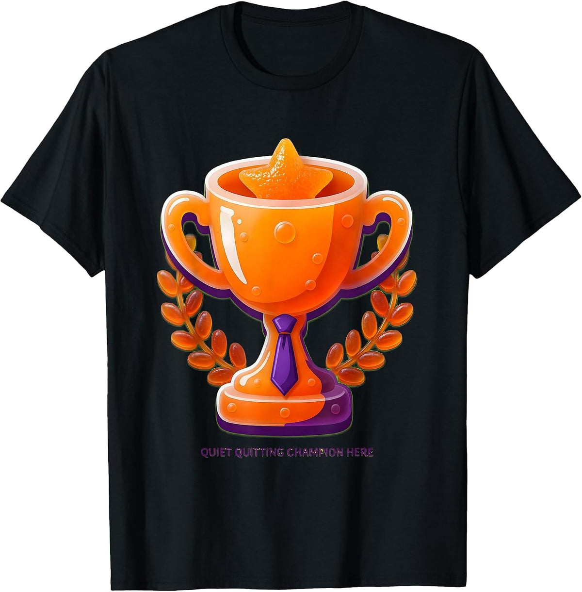 Men's Quiet Quitting Champion Funny Work Humor Design T-Shirt - Black