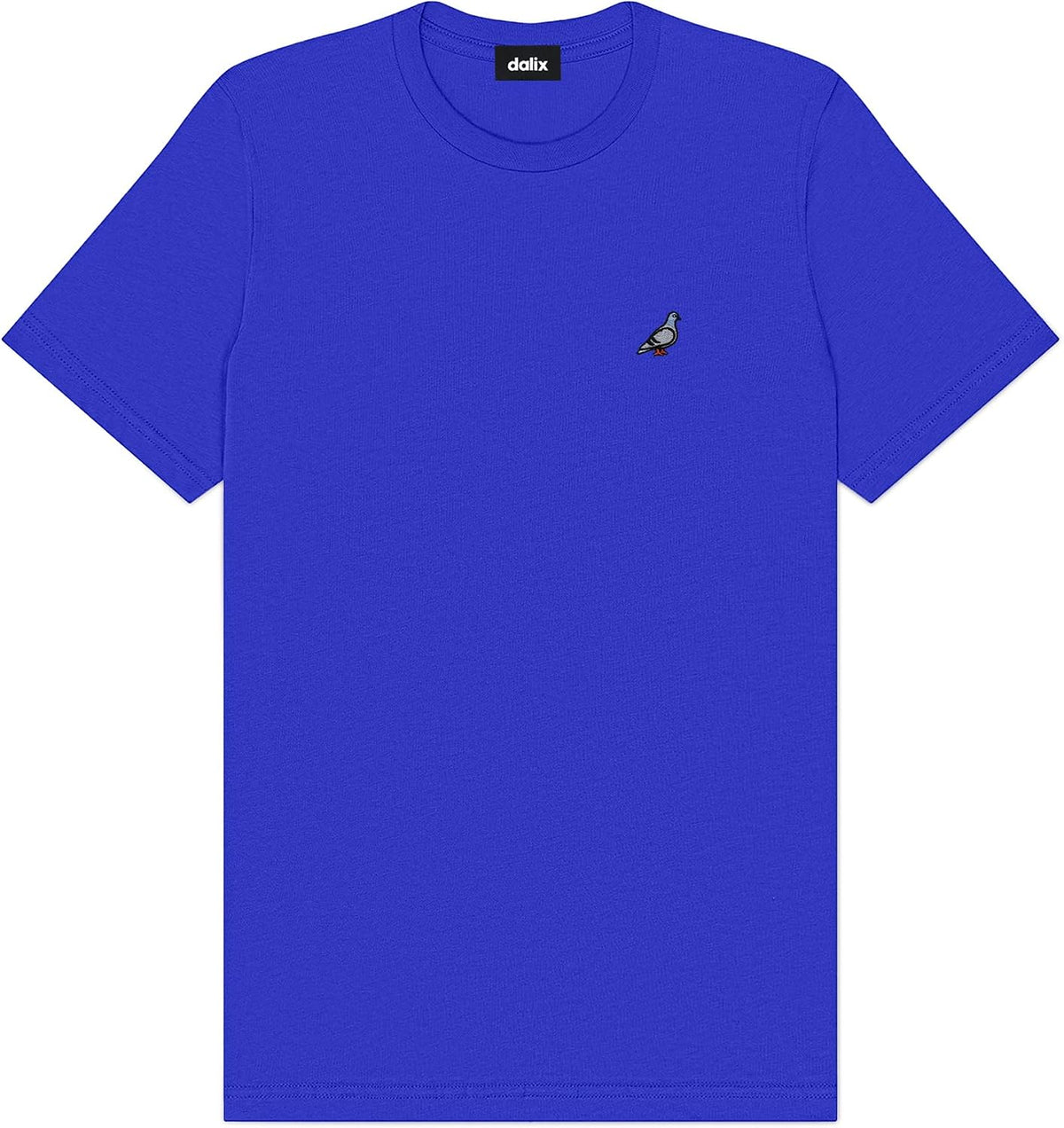 DALIX Pigeon Embroidered Cotton Tee Lightweight Jersey Mens - Royal Blue