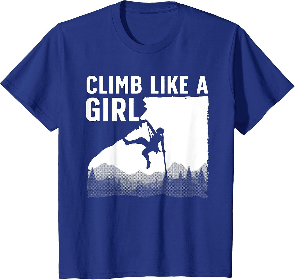 Cool Rock Climbing for Women Girls Mountain Rock Climbers T-Shirt - Royal Blue