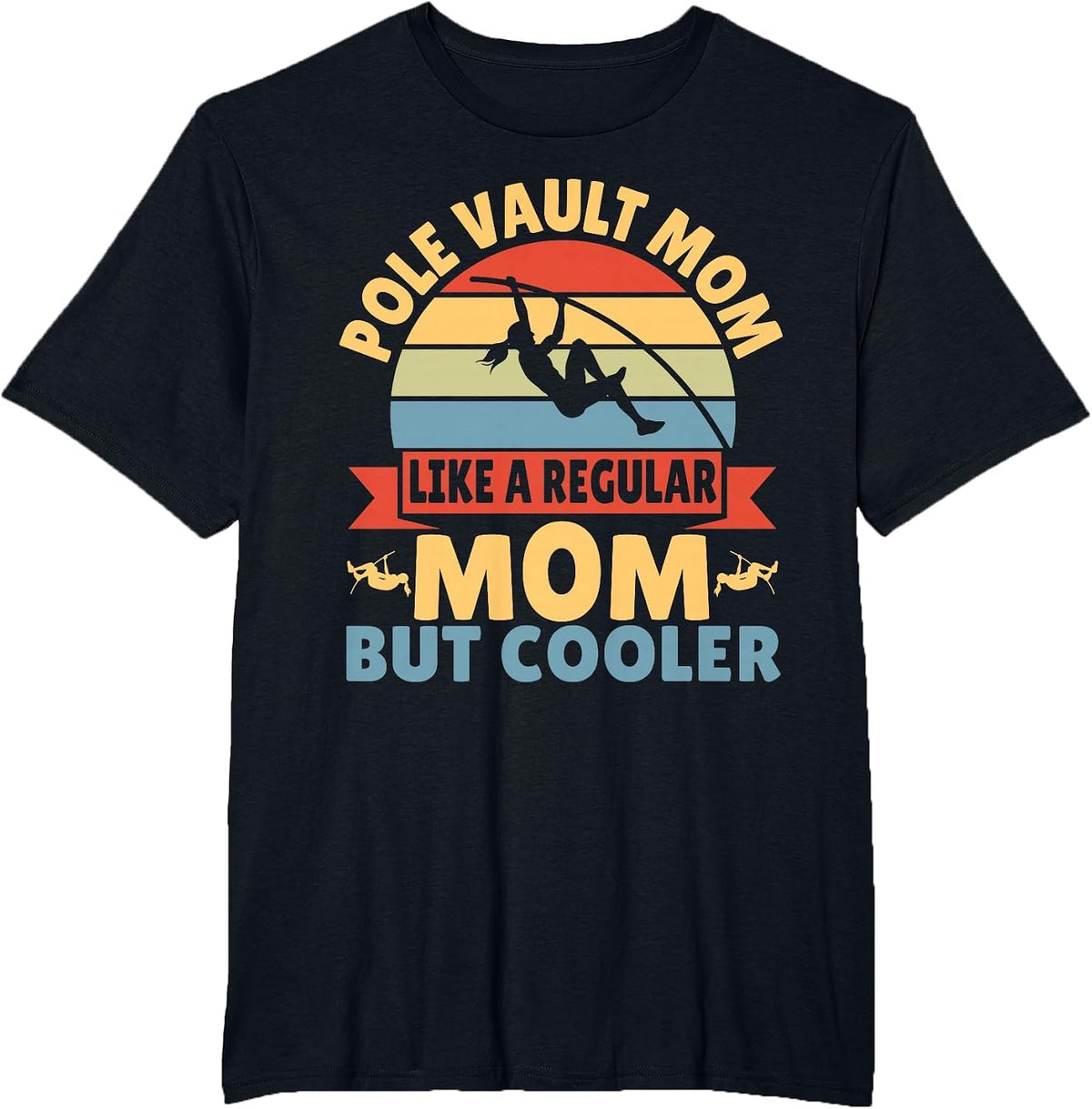 Pole Vault Mom Vintage Track and Field Mother Women T-Shirt - Black