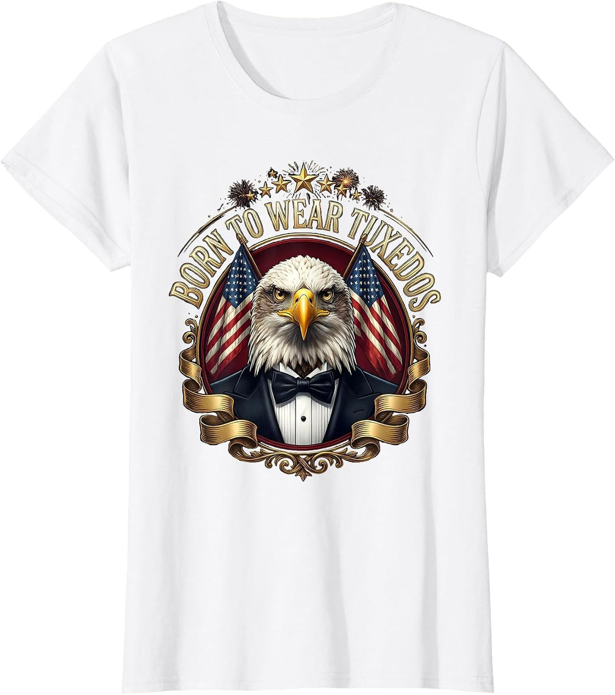 Born to Wear Tuxedos Formal Style Design T-Shirt - White