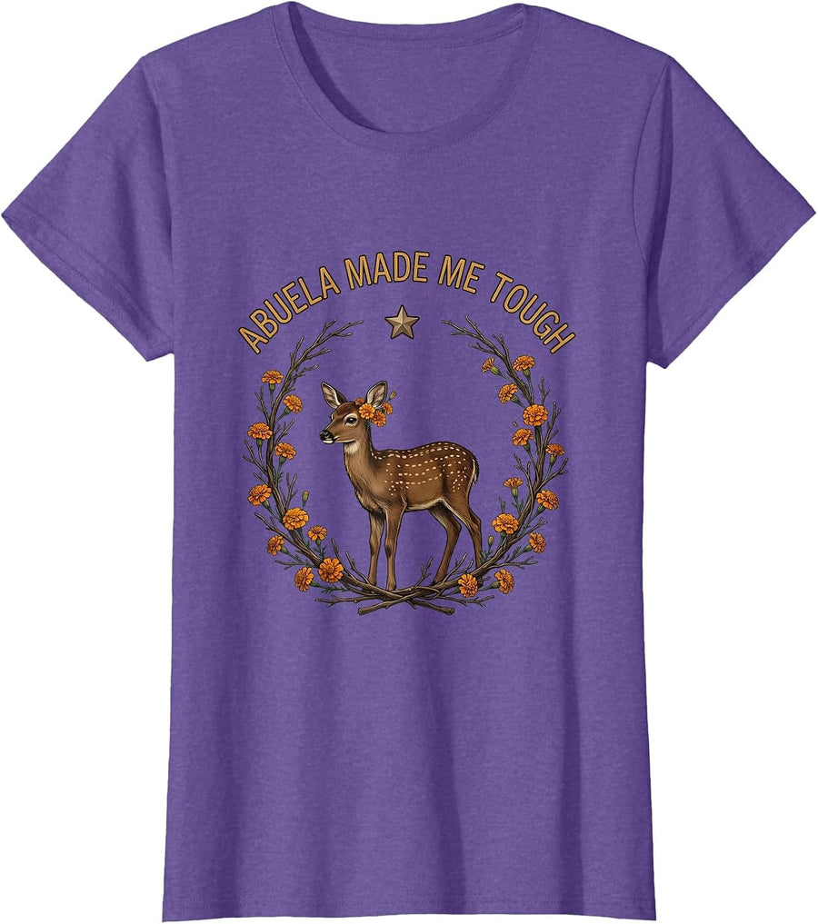 Abuela Made Me Tough Hispanic Heritage Design T-Shirt - Purple Heather