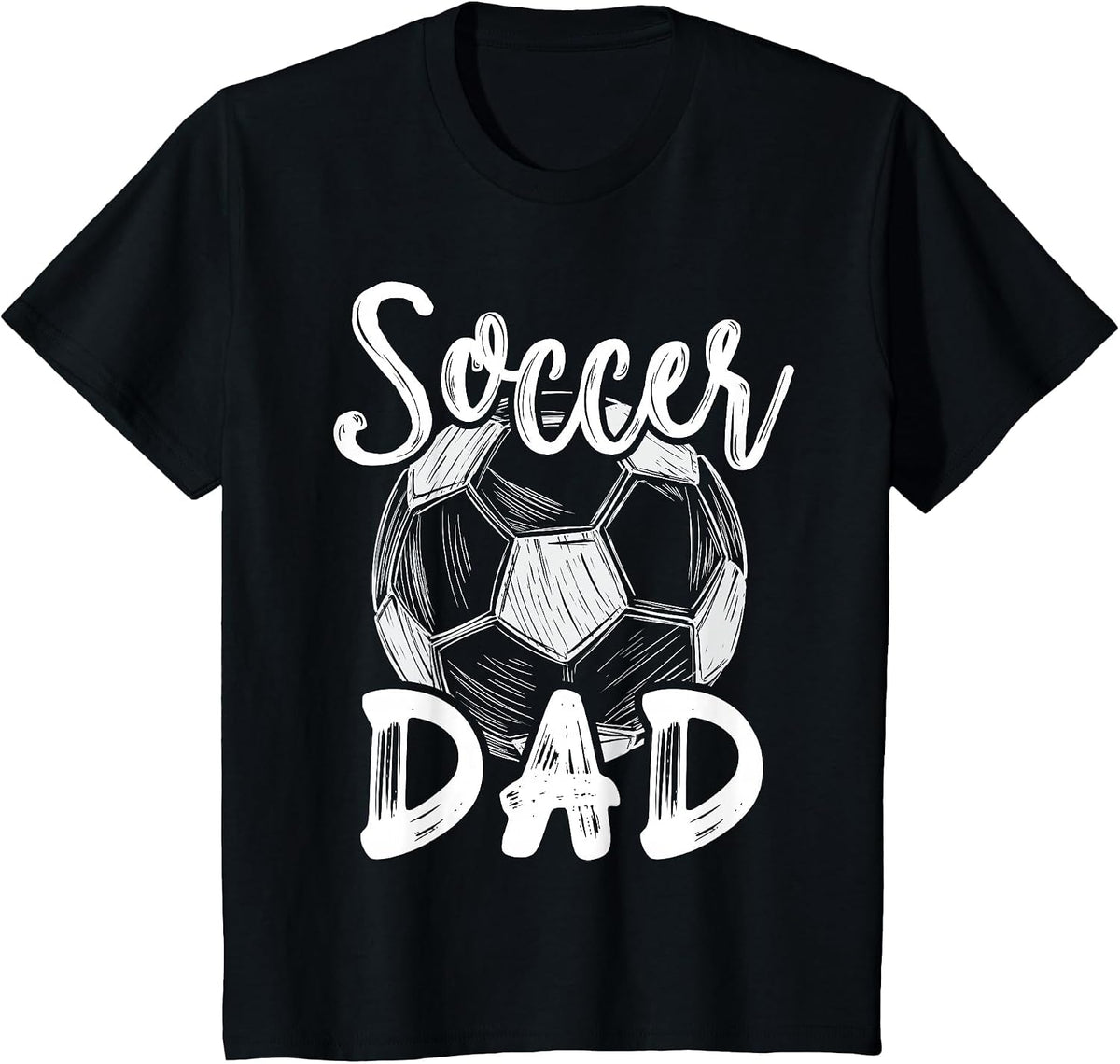 Soccer Dad for Men Family Matching Team Player Soccer Ball T-Shirt - Black