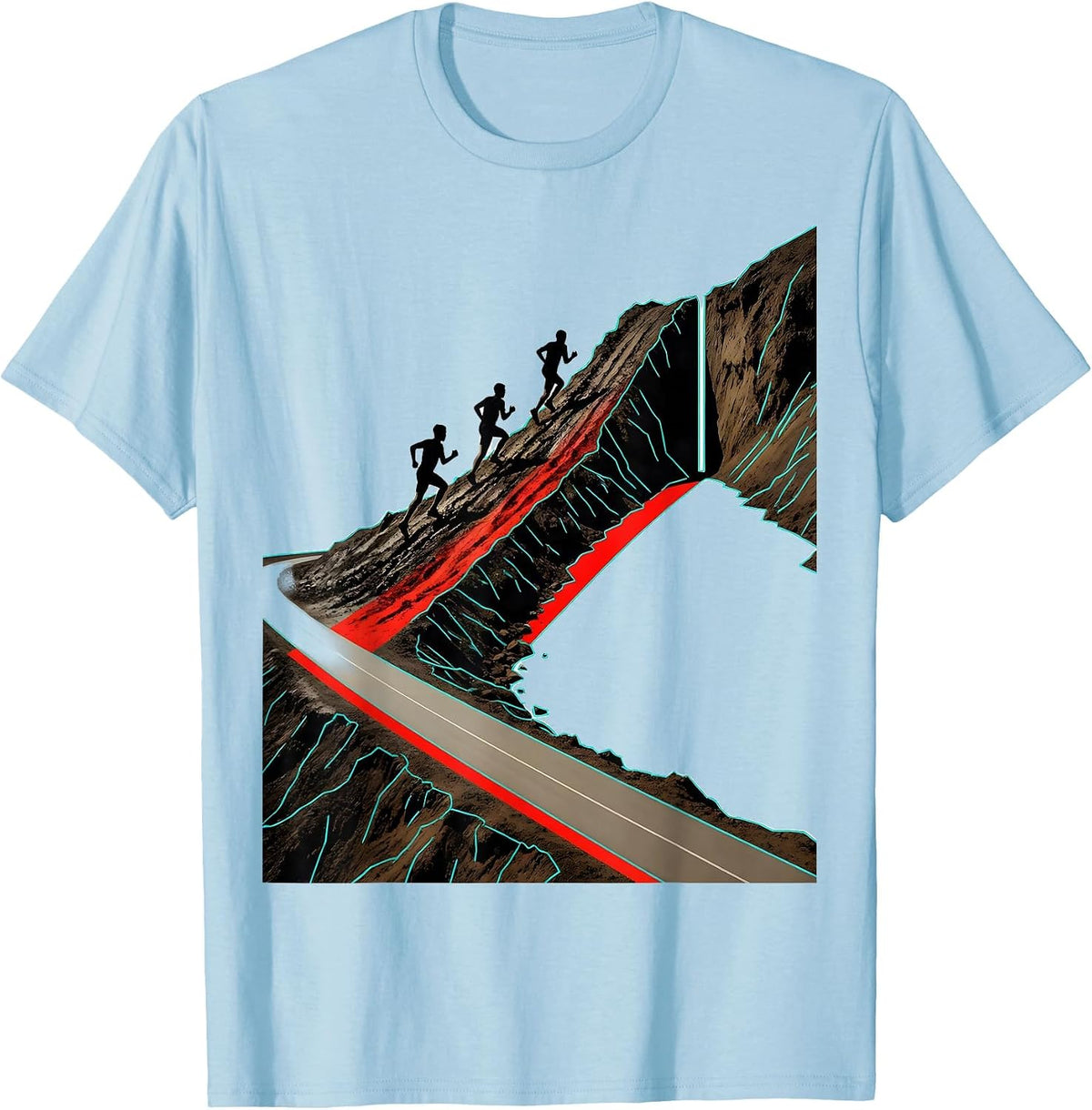 Men's Cross Country Runner Team Pride Track And Field T-Shirt - Baby Blue