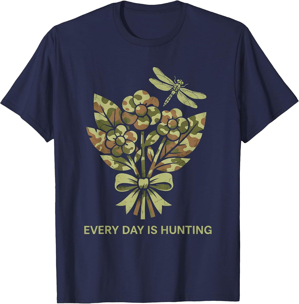 Every Day Is Hunting Camo Outdoors Design T-Shirt - Navy Blue