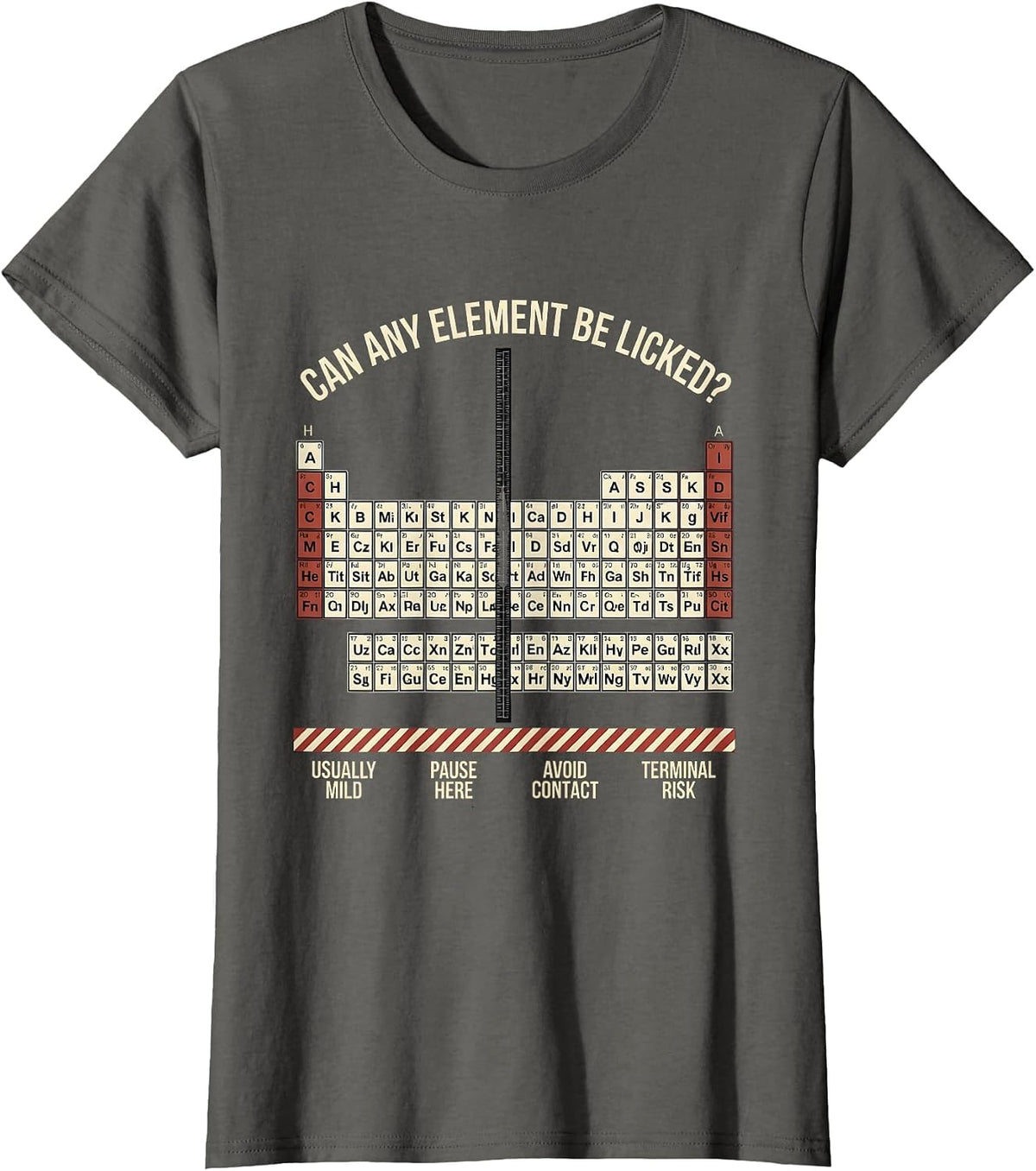 Women's Can Any Element Be Licked Funny Science Teacher Gift T-Shirt - Asphalt Grey