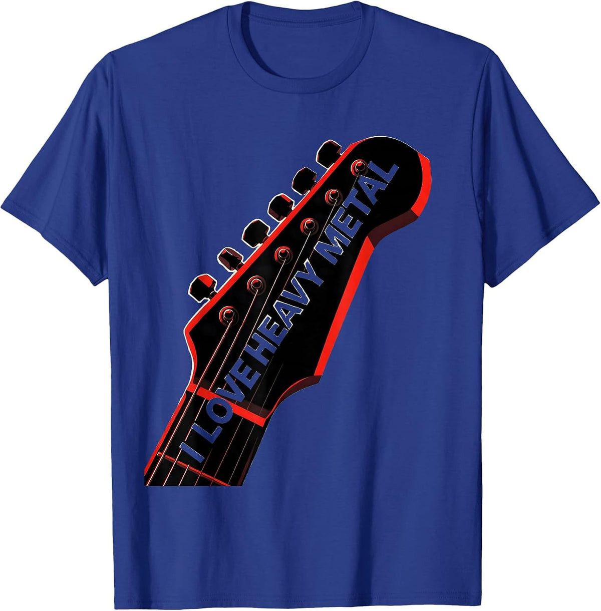 I Love Heavy Metal Constructivist Poster Rock Fan Novelty T-Shirt - Royal Blue