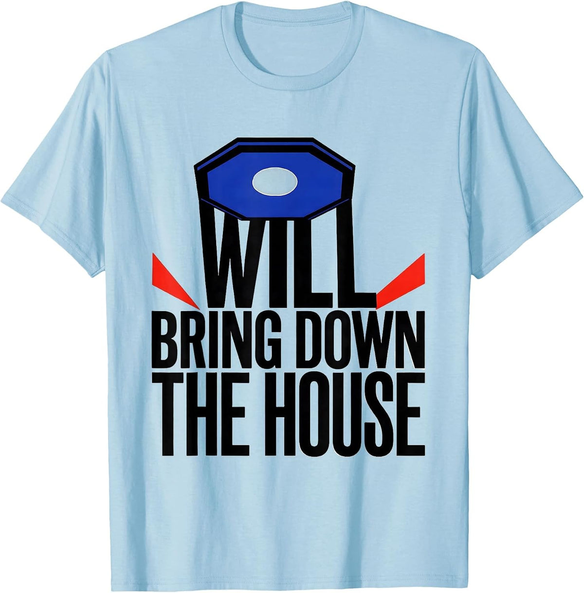 Men's Will Bring Down The House Bauhaus Modernist Shakespeare T-Shirt - Baby Blue