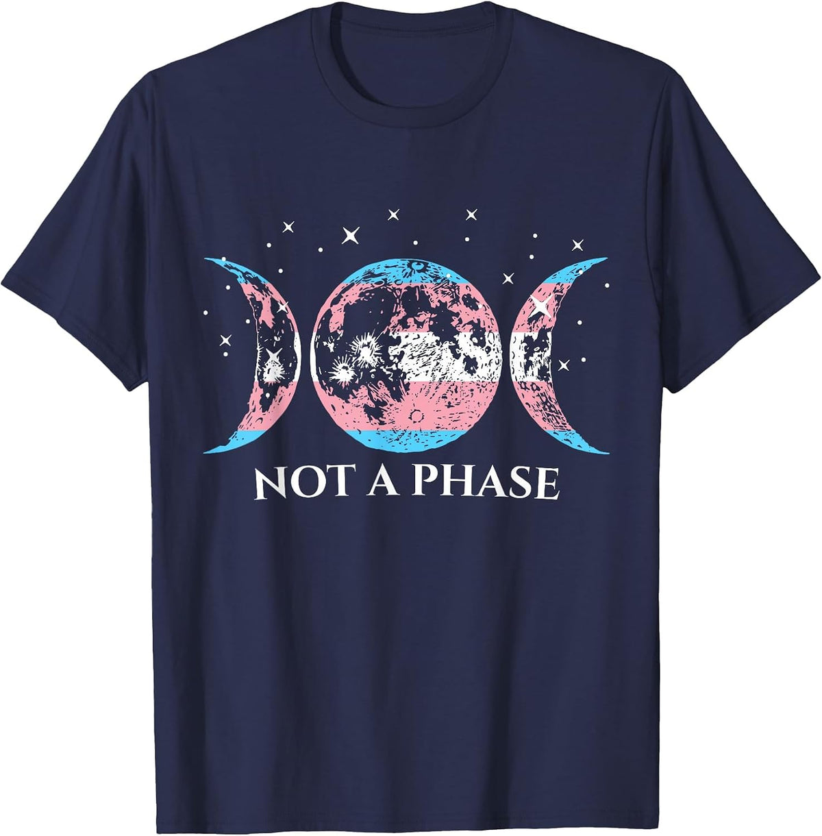Transgender Pride Flag Not A Phase T-Shirt - Navy Blue