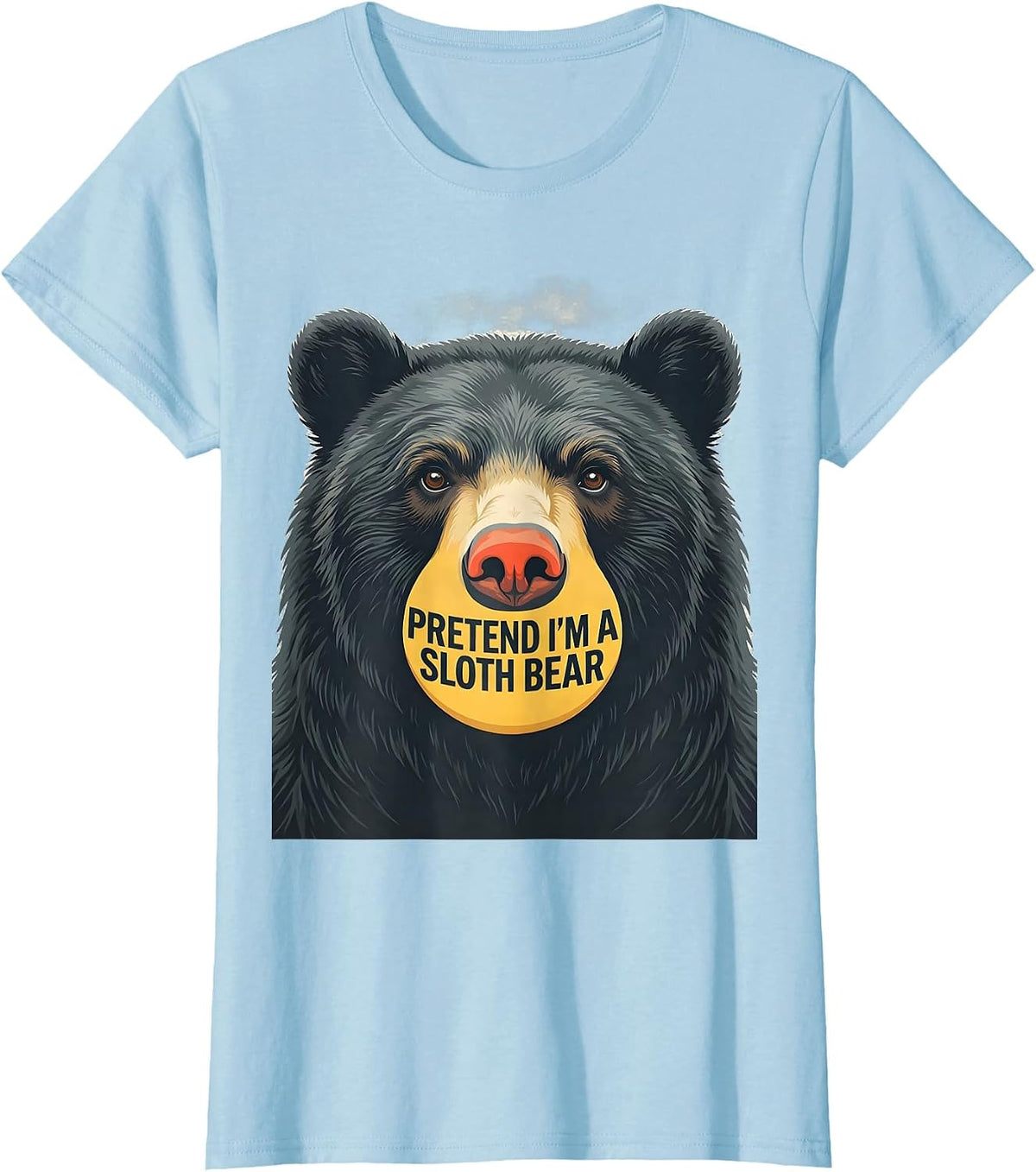 Pretend I'm A Sloth Bear Funny Halloween Bear Costume Party T-Shirt - Baby Blue