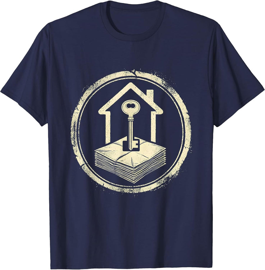 Sealed Contract Badge Rubber Stamp Realtor Humor T-Shirt - Navy Blue