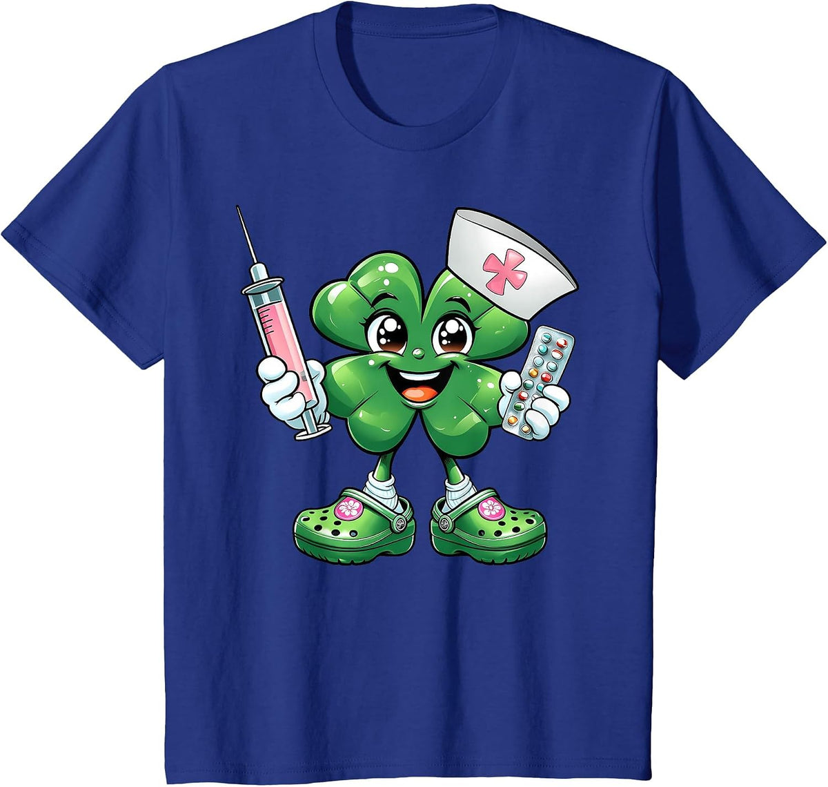 Saint Pattys Scrub St Patricks Day Nurse Shamrock Women T-Shirt - Royal Blue