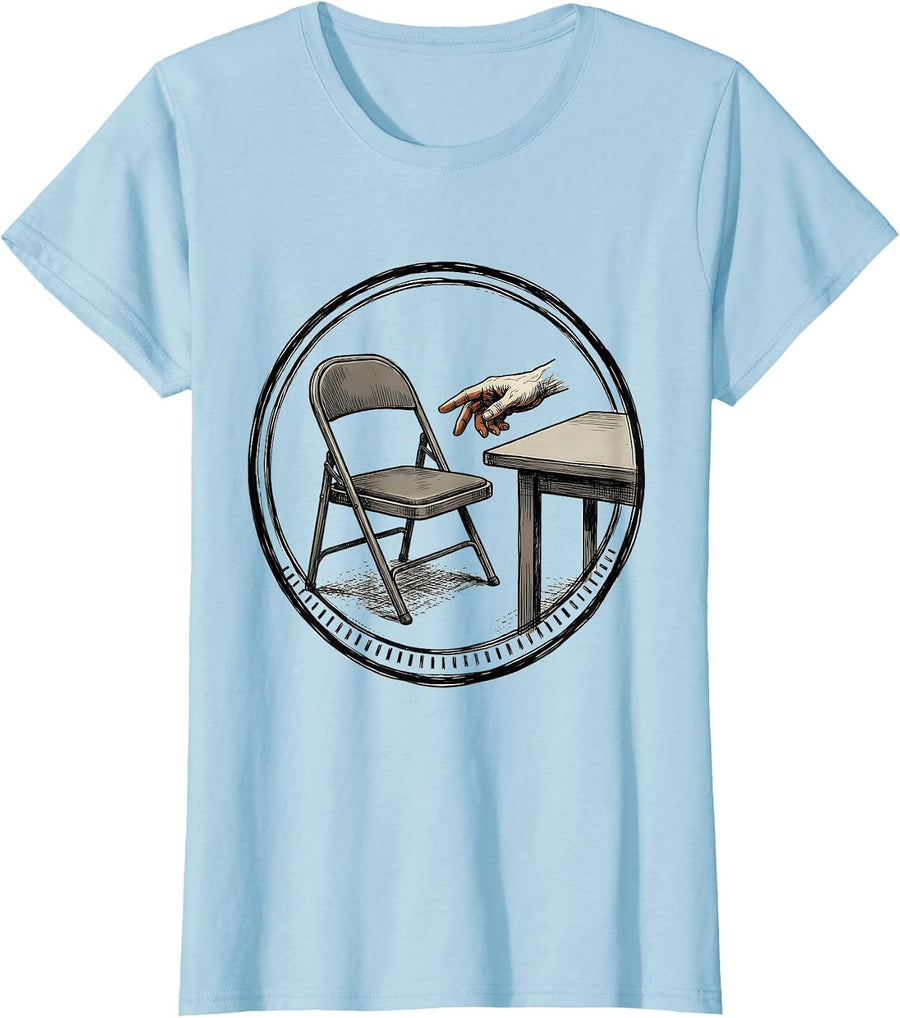 Women's Sketched Open Hand Social Worker Humor Workplace Pride T-Shirt - Baby Blue