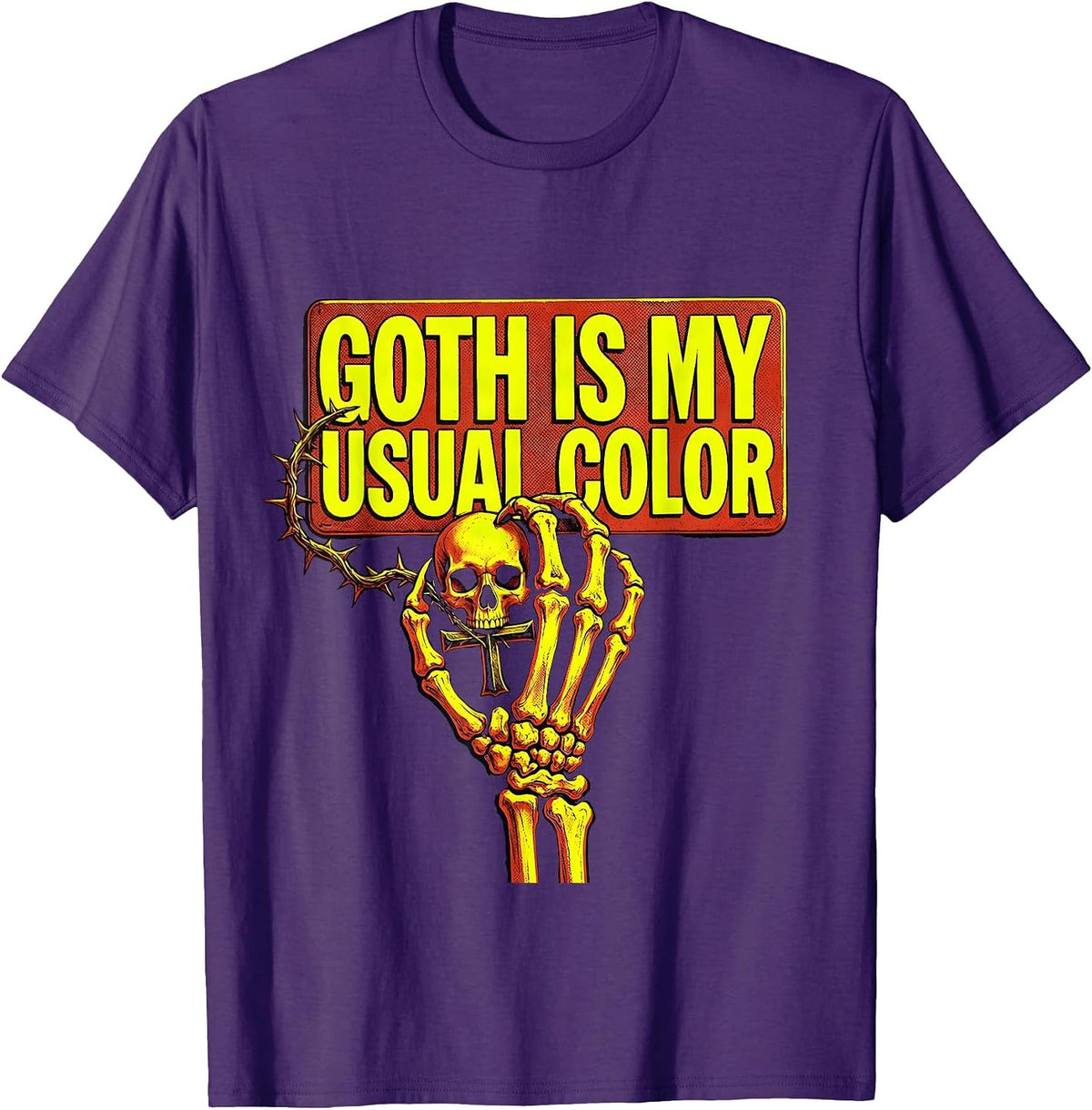 Goth Is My Usual Color Gothic Alt Grunge Y2K Streetwear T-Shirt - Purple