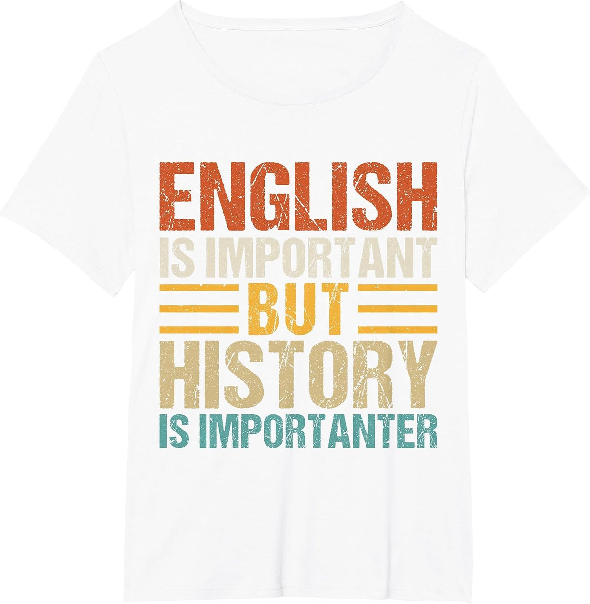 English is Important But History is Importanter Teachers T-Shirt - White