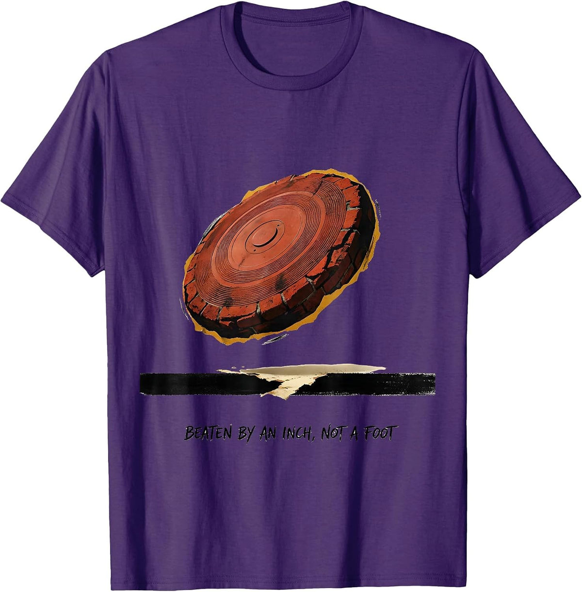 Beaten By An Inch Not A Foot Funny Track And Field Thrower T-Shirt - Purple