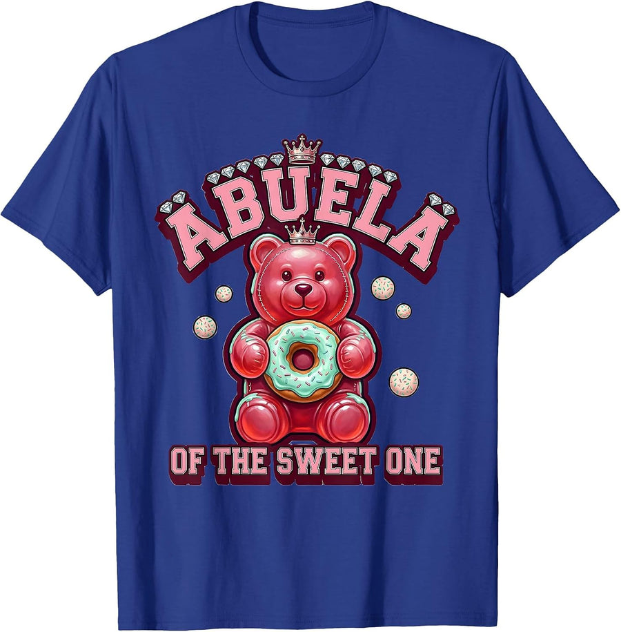 Abuela Of The Sweet One First Birthday Matching Family Donut T-Shirt - Royal Blue