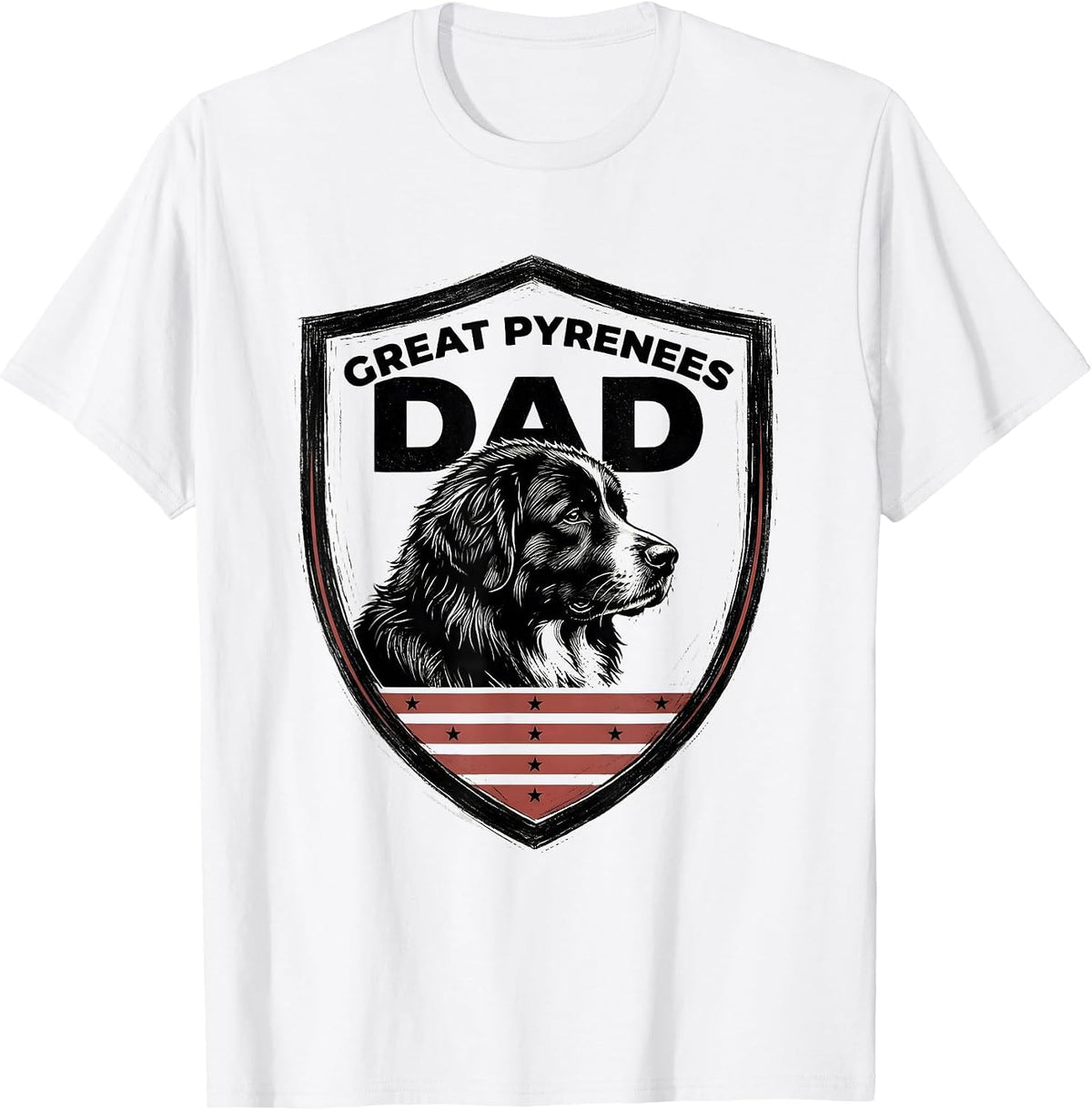 Men's Great Pyrenees Dad Patriotic Dog Breed Pride 4th Of July T-Shirt - White