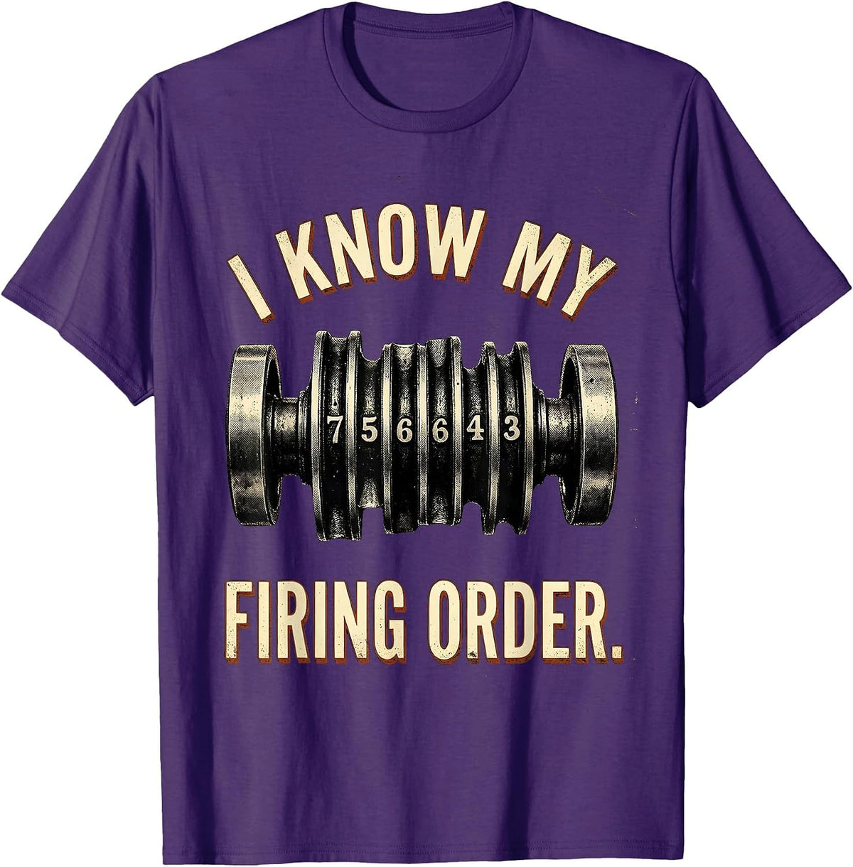 I Know My Firing Order Vintage Mechanic Car Engine Humor T-Shirt - Purple