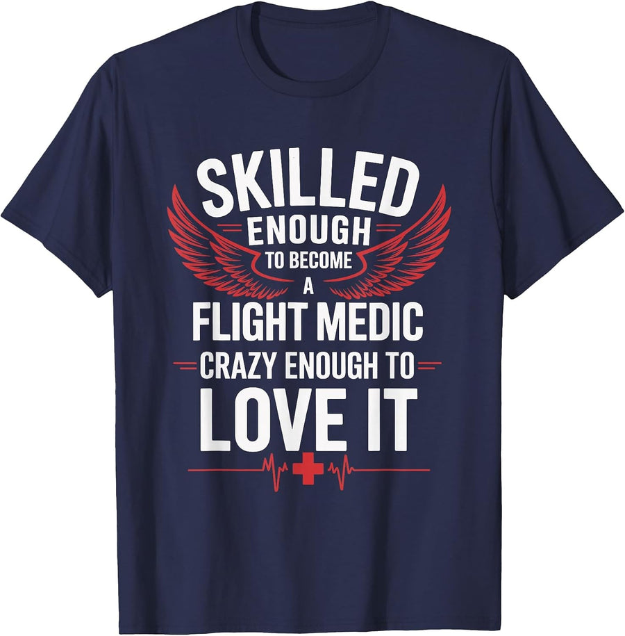 Aviation Flight Medic Design for Helicopter Nurse Paramedic T-Shirt - Navy Blue