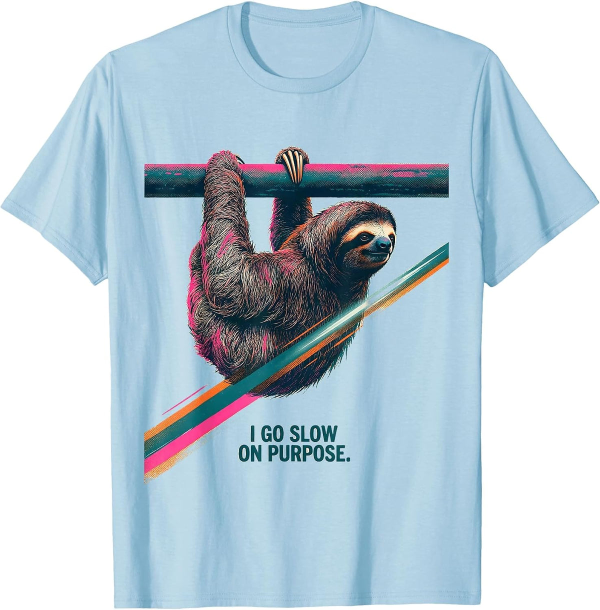Men's I Go Slow On Purpose Funny Sloth Lover Humor Gift T-Shirt - Baby Blue