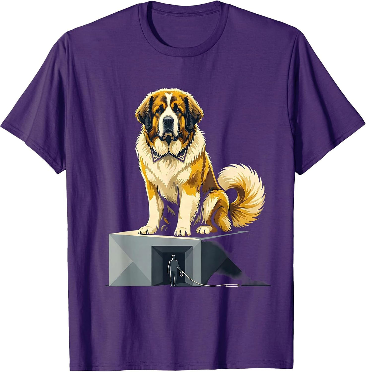 Men's Great Pyrenees Dog Owner Humor Flat Vector Pet Lover T-Shirt - Purple