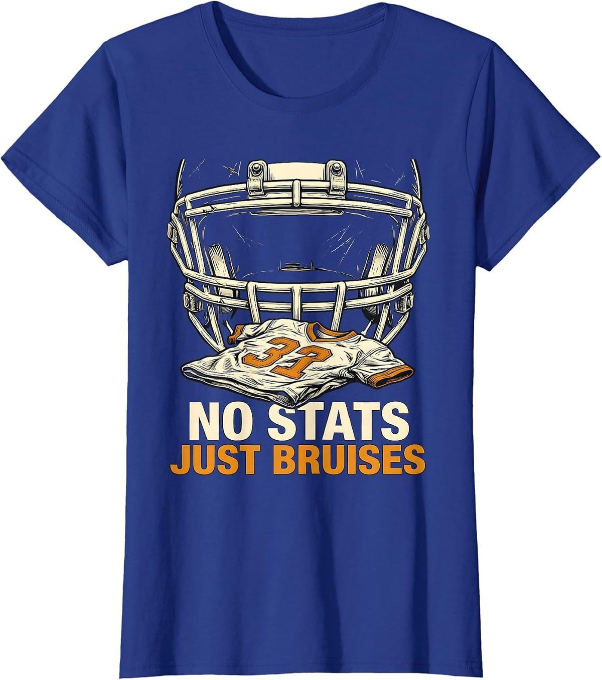 Women's No Stats Just Bruises Funny Offensive Lineman Football T-Shirt - Royal Blue