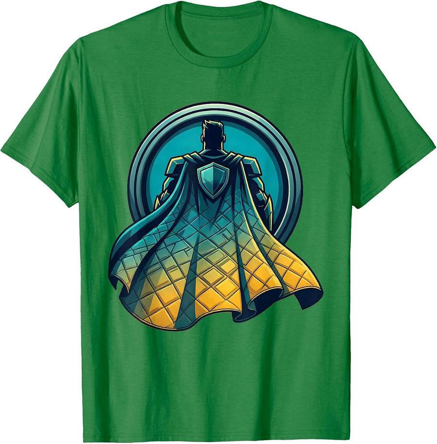 Men's Fall Prevention Superhero Safety Cape Graphic T-Shirt - Kelly Green