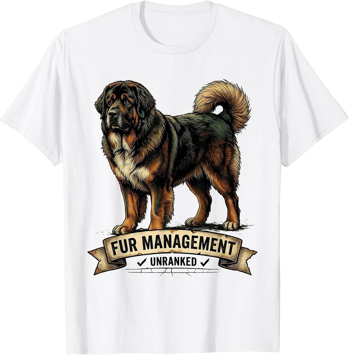 Men's Fur Management, Unranked Funny Great Pyrenees Dog Owner T-Shirt - White