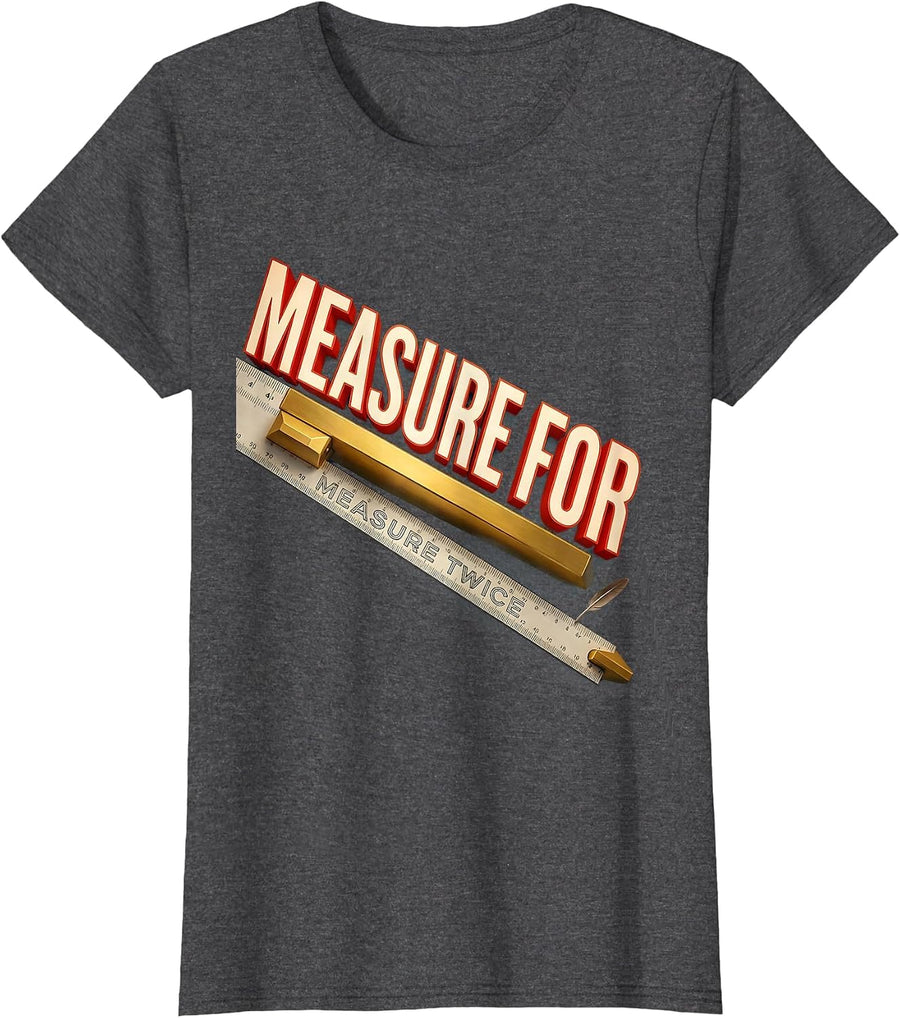 Women's Measure For Measure Twice Funny English Literature Teacher T-Shirt - Dark Heather Grey