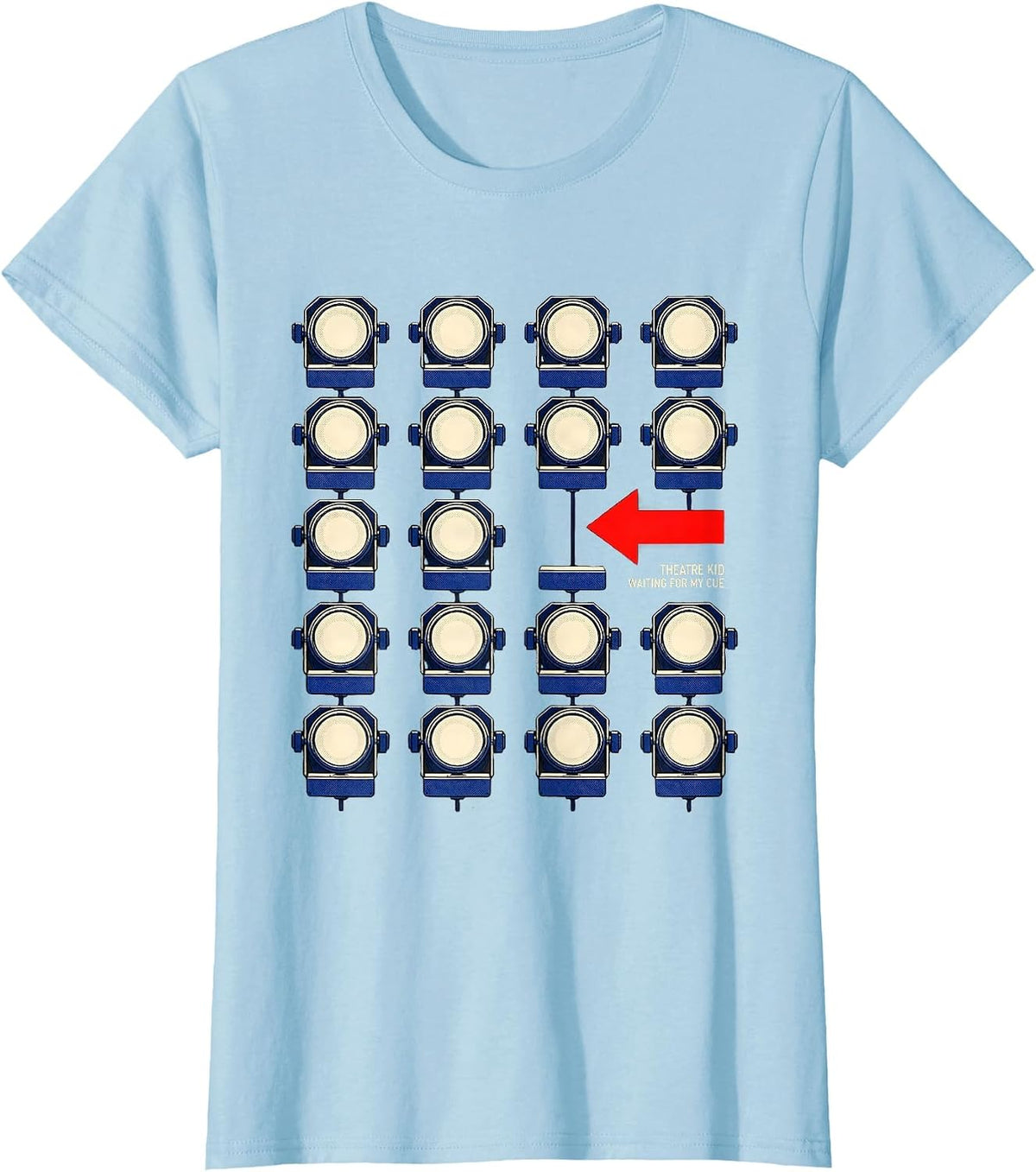 Women's Theatre Kid Waiting For My Cue Funny Musical Theatre T-Shirt - Baby Blue