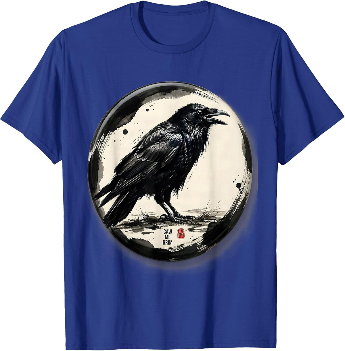 caw me grim Gothic Crow Bird Pun Humor Dark Humor T-Shirt - Royal Blue